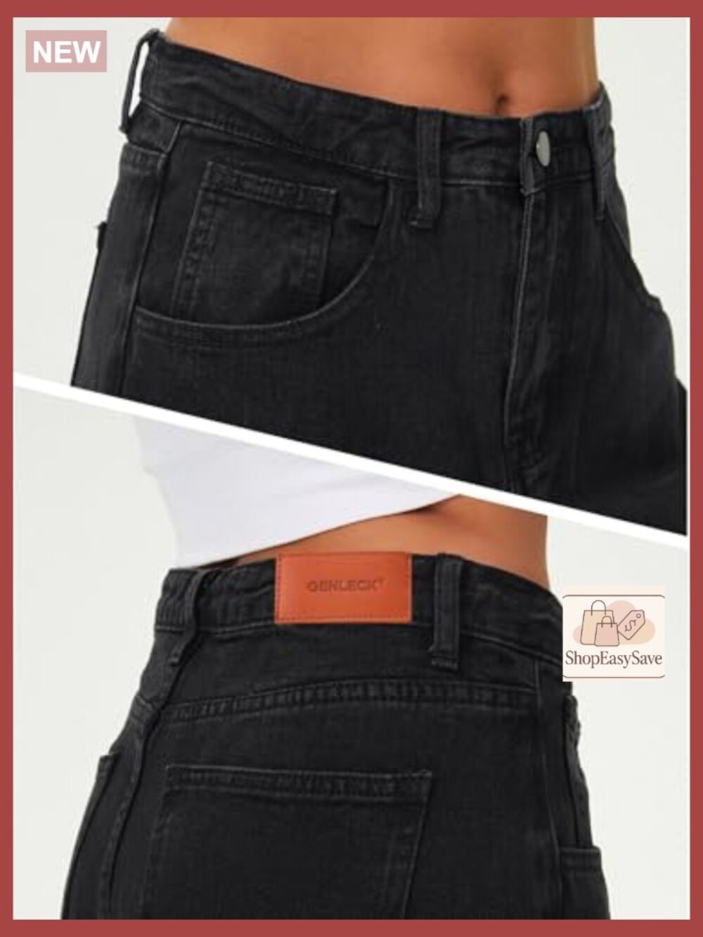 Baggy High Waisted Wide Leg Jeans Y2K Trendy Loose Fit Denim Pants - Picture 5 of 7